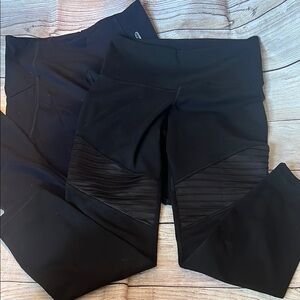Old Navy Active Black Go-Dry biker leggings and RBX Capri with side pockets